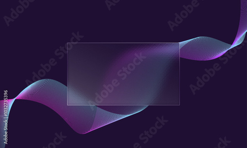 A page for a glassmorphism style web site with abstract waves.	
