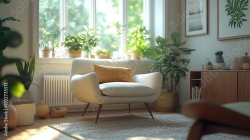 Cozy Living Space with Indoor Plants