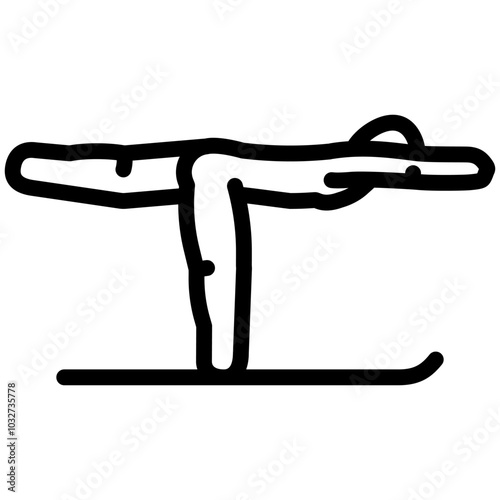 warrior iii virabhadrasana iii yoga line icon vector. warrior iii virabhadrasana iii yoga sign. isolated contour symbol black illustration