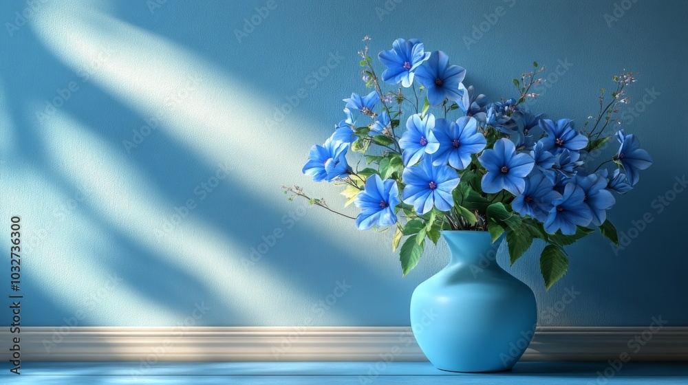 Blue Floral Arrangement in Vase Blue Floral Arrangement in Vase