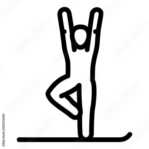 tree pose vrksasana yoga line icon vector. tree pose vrksasana yoga sign. isolated contour symbol black illustration
