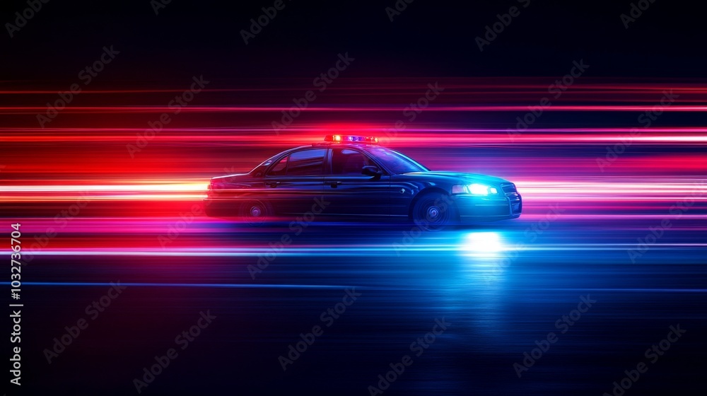 Police Car in Motion Police Car in Motion