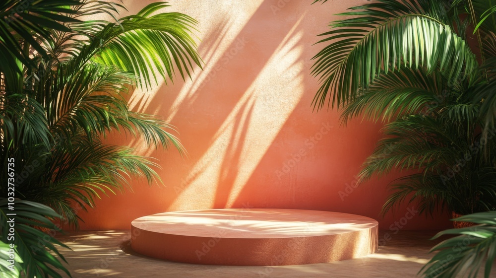 Tropical Shadowed Podium Backdrop Tropical Shadowed Podium Backdrop