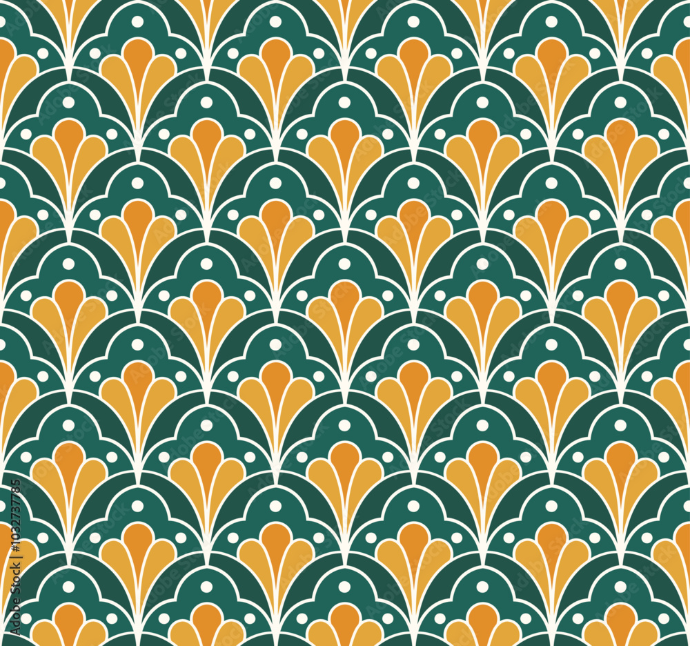 Seamless vector art deco pattern. Abstract background.
Modern geometric print for fabric, surface, wallpaper. Seamless vector art deco pattern. Abstract background.
Modern geometric print for fabric, surface, wallpaper.