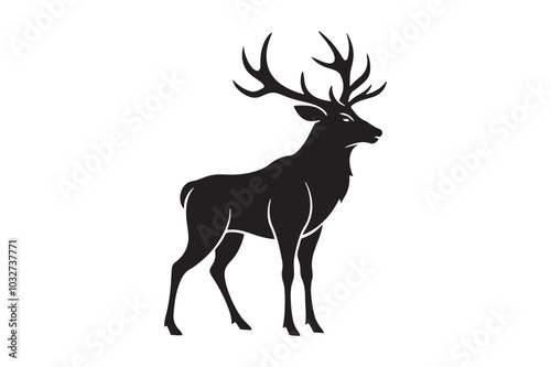 Elk Silhouette Vector Design – Wildlife Graphic for Merchandise, Print Files, and Creative Branding photo