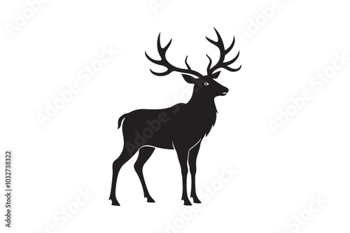 Elk Silhouette Vector Design – Wildlife Graphic for Merchandise, Print Files, and Creative Branding photo