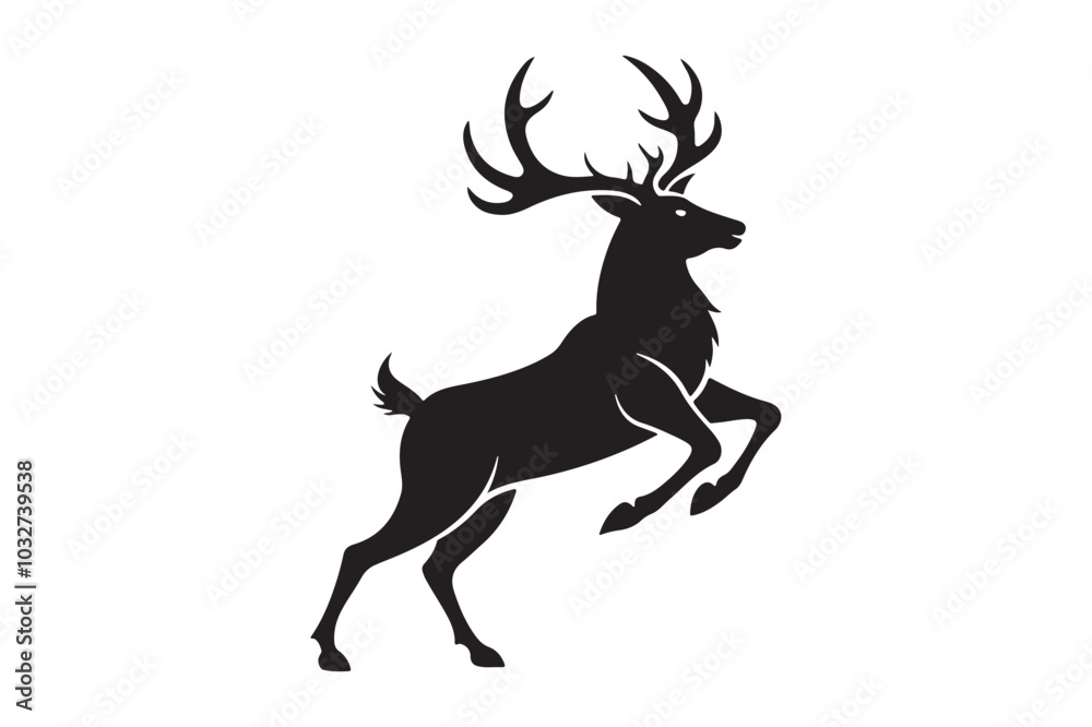 Fototapeta premium Elk Silhouette Vector Design – Wildlife Graphic for Merchandise, Print Files, and Creative Branding