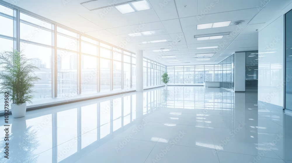 Bright Modern Office Space with Large Windows Bright Modern Office Space with Large Windows