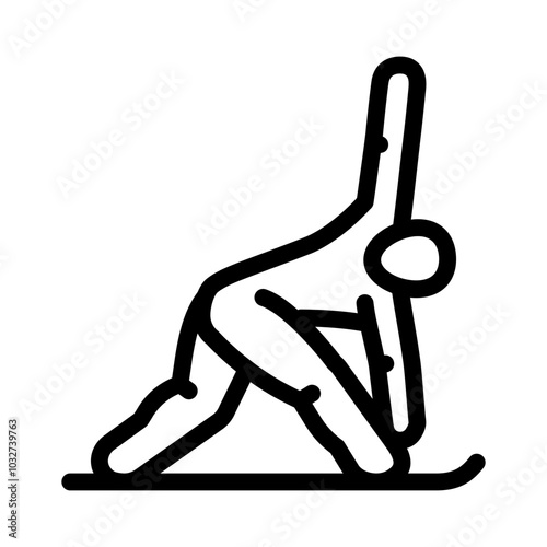 triangle pose trikonasana yoga line icon vector. triangle pose trikonasana yoga sign. isolated contour symbol black illustration