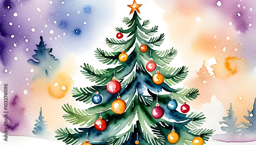 Obraz premium christmas tree blurred bokeh background beautiful winter scene photography subject