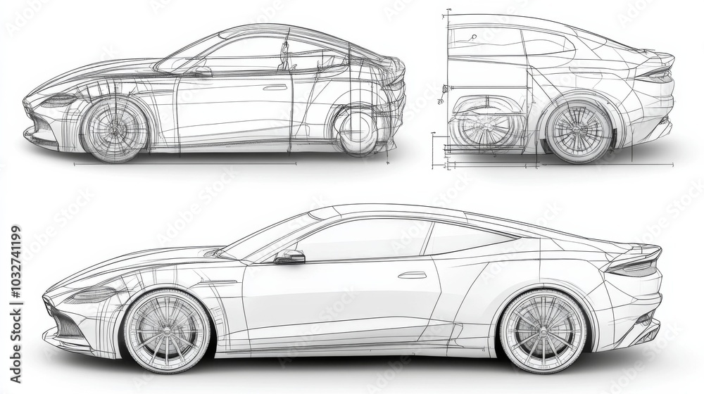 Fototapeta premium Car Design Sketch