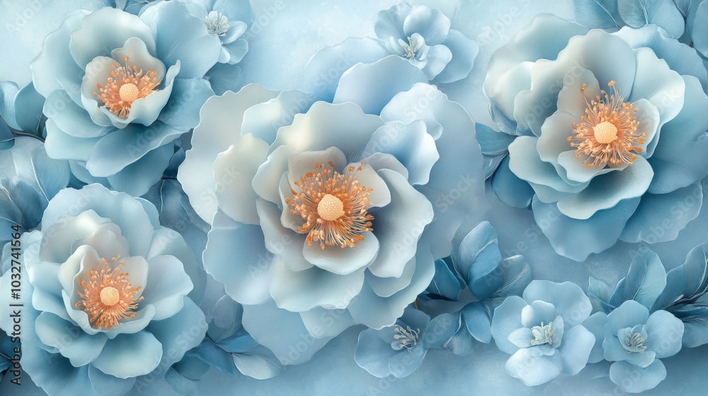 Elegant Blue Floral Design
