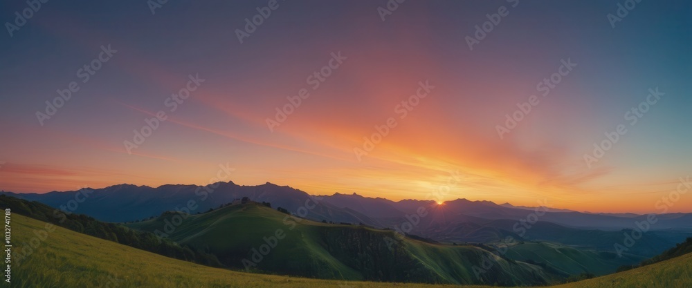 The Tranquil and Beautiful Sunset Over Serene Ocean Waves Creates a Magical Atmosphere The Tranquil and Beautiful Sunset Over Serene Ocean Waves Creates a Magical Atmosphere