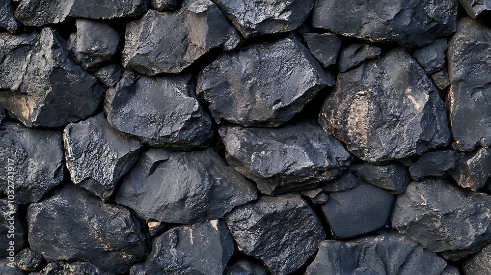 Close Up of Black Stone Wall with Rugged and Rough Texture picture