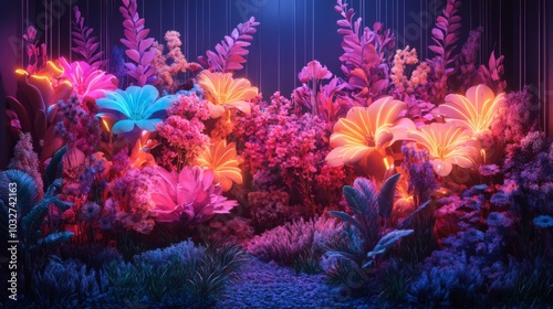 Vibrant Neon Botanical Fantasy