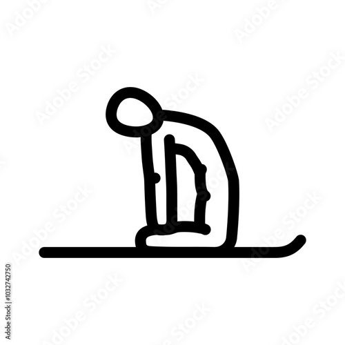 camel pose ustrasana yoga line icon vector. camel pose ustrasana yoga sign. isolated contour symbol black illustration