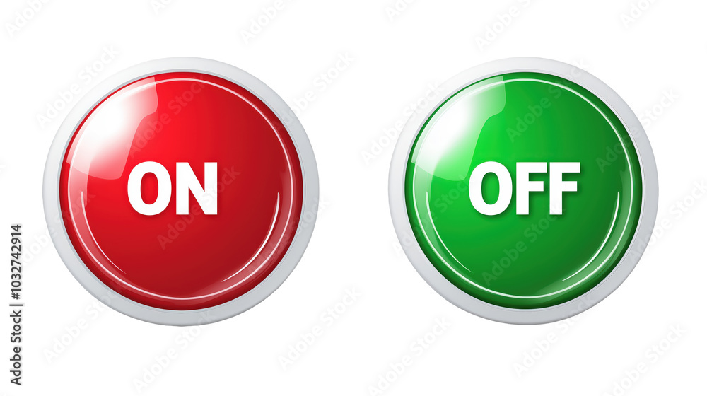 ON and OFF Buttons for Digital Interfaces and Controls ON and OFF Buttons for Digital Interfaces and Controls