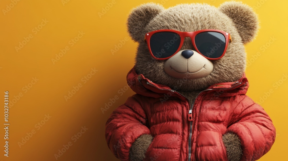 Cool Teddy Bear with Sunglasses and Jacket Cool Teddy Bear with Sunglasses and Jacket