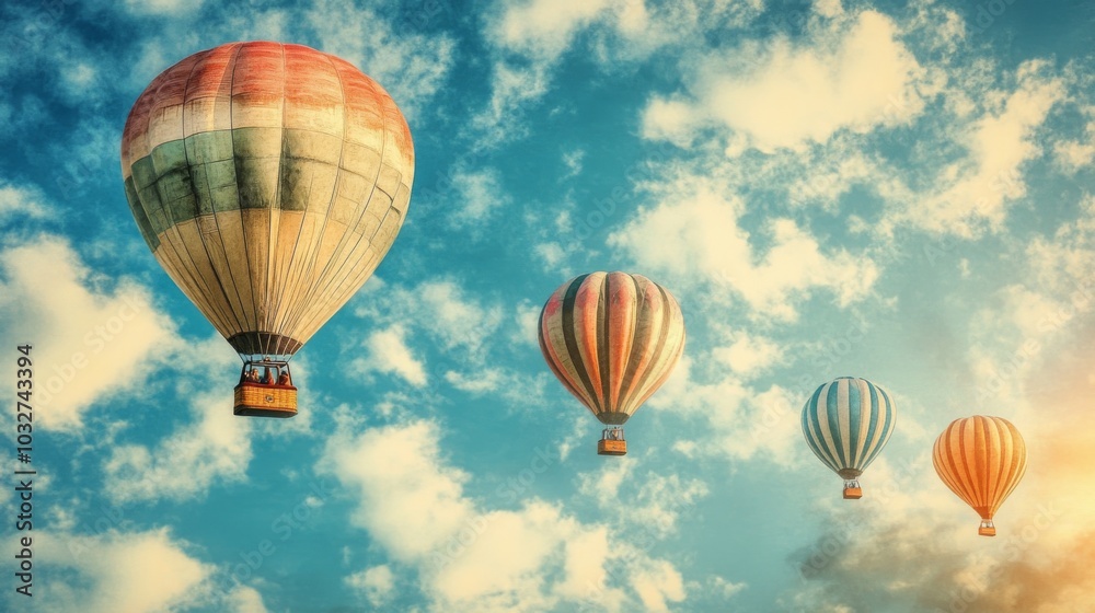 Hot Air Balloons in a Clear Sky Hot Air Balloons in a Clear Sky