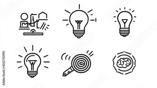 Lightbulb Ideas Icon Set