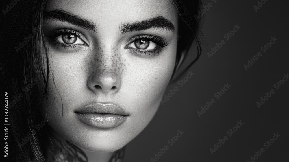 Fototapeta premium Striking Black and White Portrait