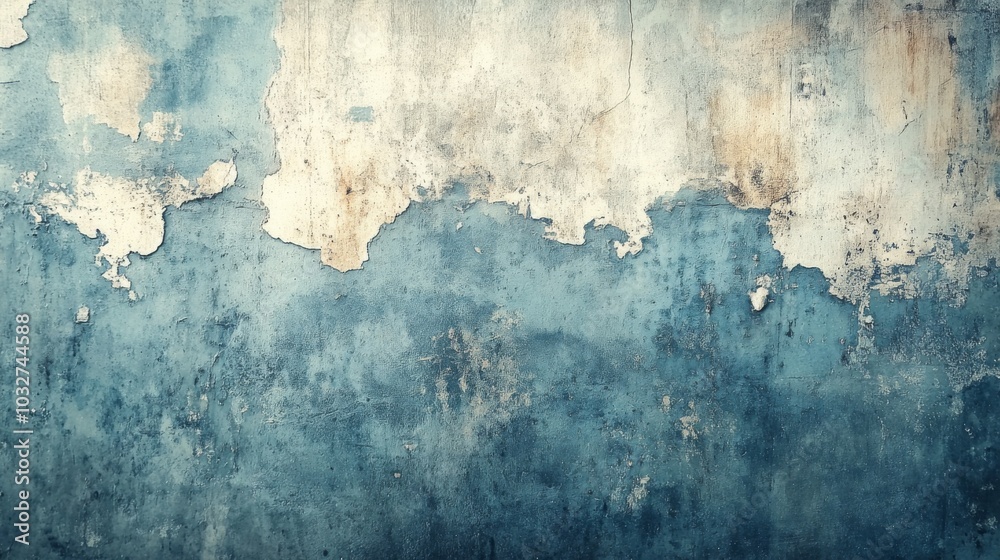 Obraz premium Rustic Texture of Peeling Blue Wall