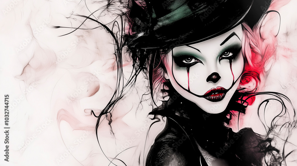 Fototapeta premium Colorful Halloween-Themed Background. Sketch Watercolor Style. Generative A.I.