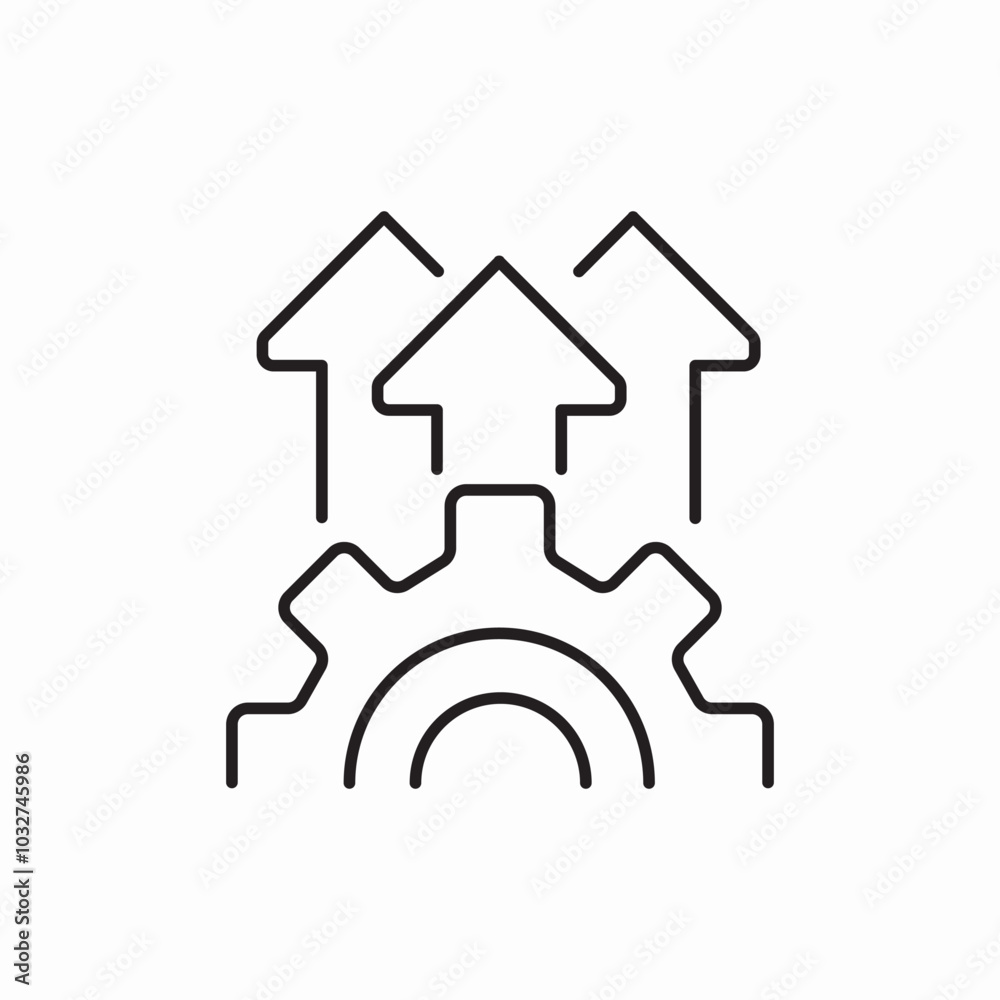 etting gear growth arrow icon sign vector etting gear growth arrow icon sign vector