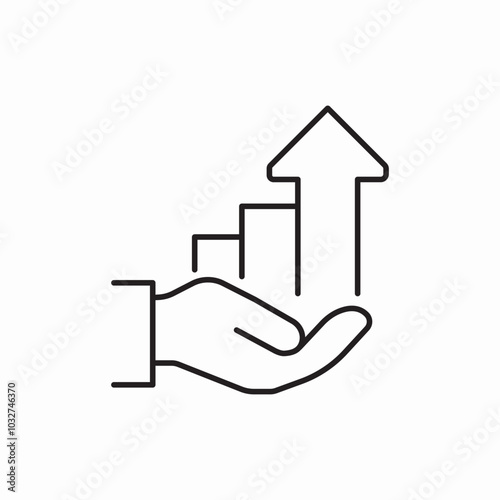 growth arrow care icon sign vector