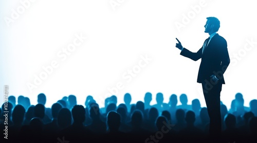  business man in front of the crowd