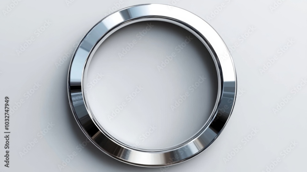 Oval Silver Ring on Gray Background Oval Silver Ring on Gray Background
