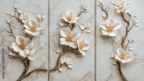 Wallpaper Mural 3D Floral Wall Art Torontodigital.ca