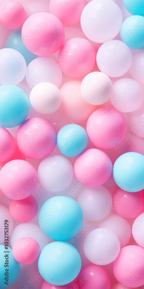 Bubble Gum Abstract on Blue Background. Сollection of soft, creamy, spheres in pastel colors. Bubble Gum Abstract on Blue Background. Сollection of soft, creamy, spheres in pastel colors.