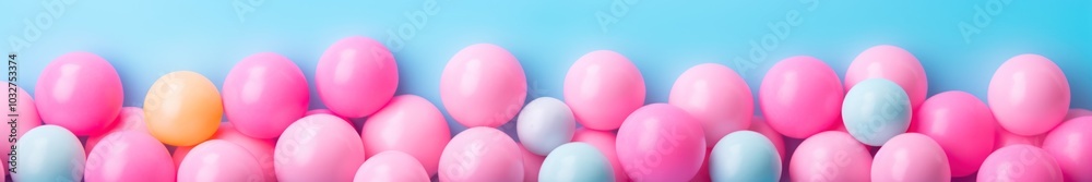 Bubble Gum Abstract on Blue Background. Сollection of soft, creamy, spheres in pastel colors. Bubble Gum Abstract on Blue Background. Сollection of soft, creamy, spheres in pastel colors.