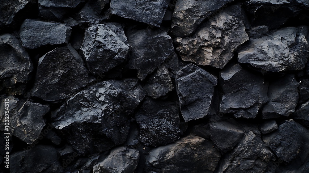 Detailed Shot of Rough Black Stone Wall with Unique Surface Pattern picture Detailed Shot of Rough Black Stone Wall with Unique Surface Pattern picture