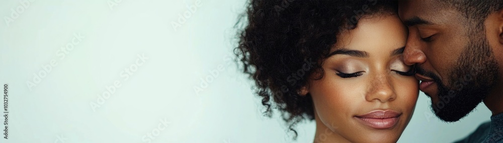 Intimate moment between a couple sharing a tender embrace