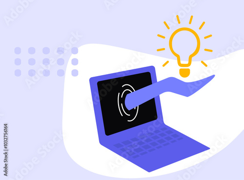Technologically advanced idea innovative approach to solve problem illustration