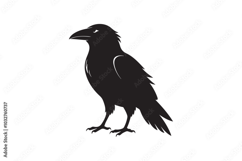 Fototapeta premium Raven silhouette vector illustration, Raven silhouette vector