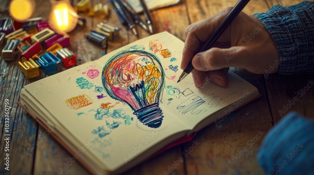 an artist brainstorming ideas in a sketchbook, capturing the raw energy of conceptual thinking and innovation an artist brainstorming ideas in a sketchbook, capturing the raw energy of conceptual thinking and innovation