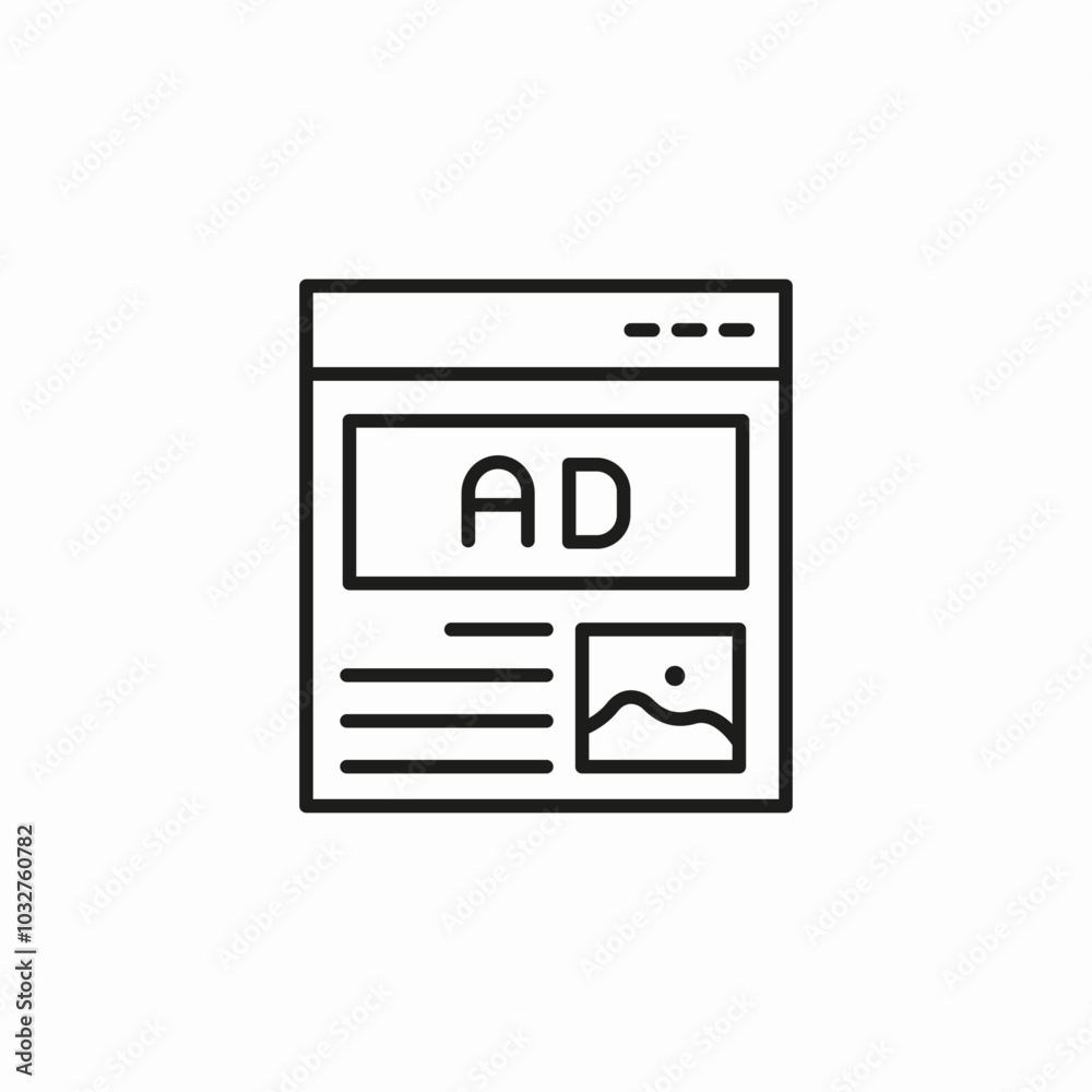 advertisement web page icon sign vector advertisement web page icon sign vector