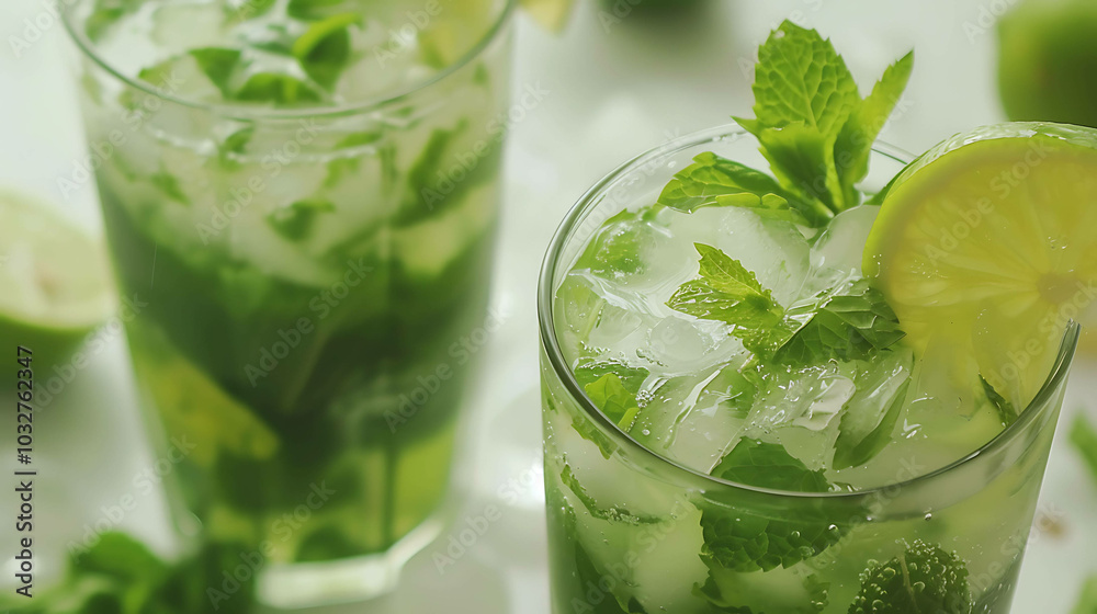 Refreshing and delicious mojito cocktail with lime and mint. Perfect for summer parties and get-togethers. Refreshing and delicious mojito cocktail with lime and mint. Perfect for summer parties and get-togethers.