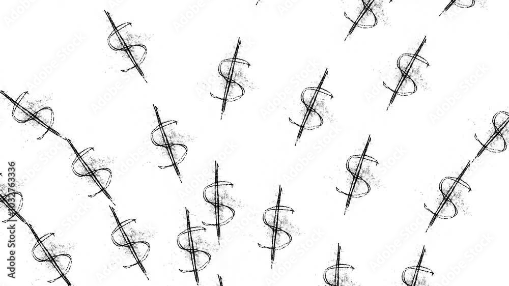 dollar signs on white background video dollar signs on white background video