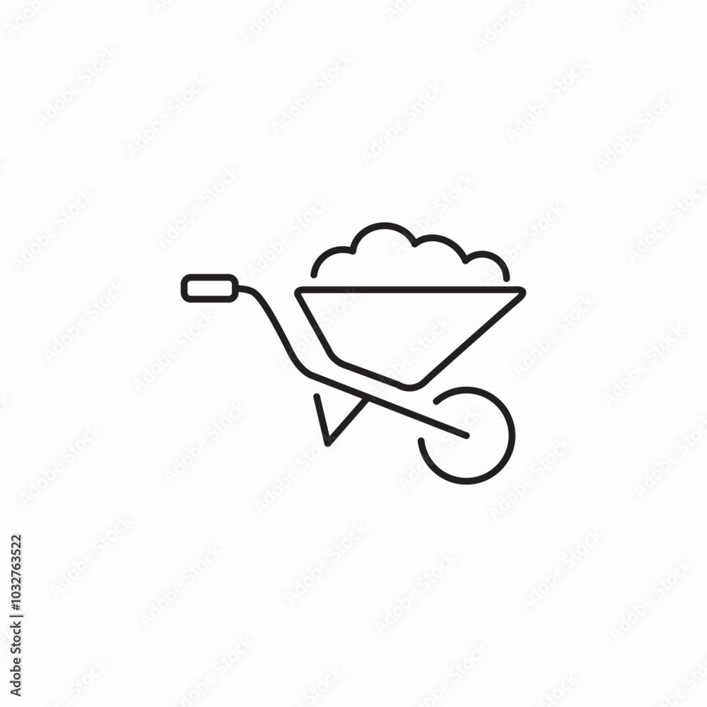 wheelbarrow far icon sign vector wheelbarrow far icon sign vector
