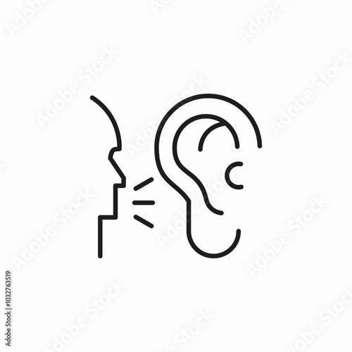 whisper in ear icon sign vector