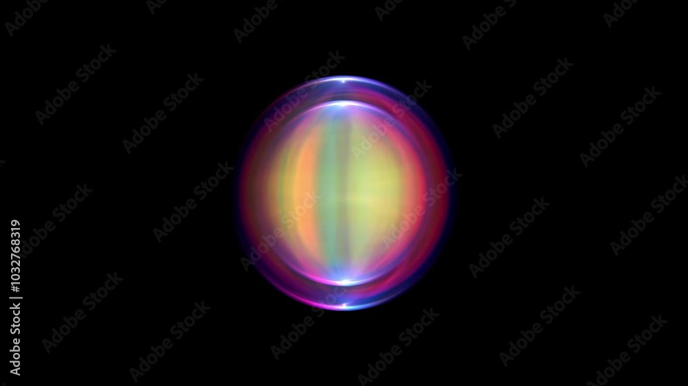 Abstract circular light burst with pink and yellow hues on a black background. Abstract circular light burst with pink and yellow hues on a black background.