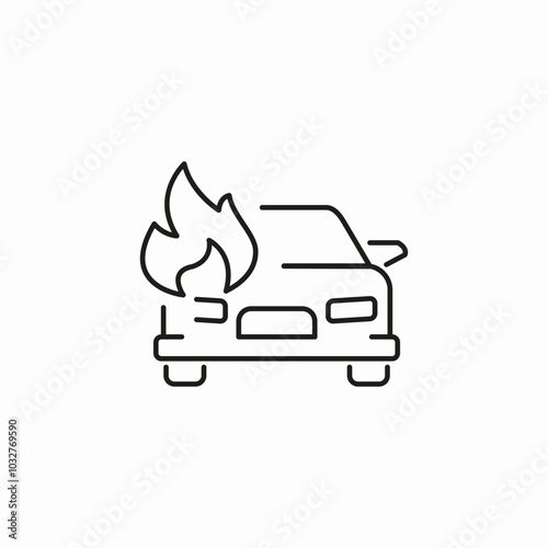 burning car icon sign vector