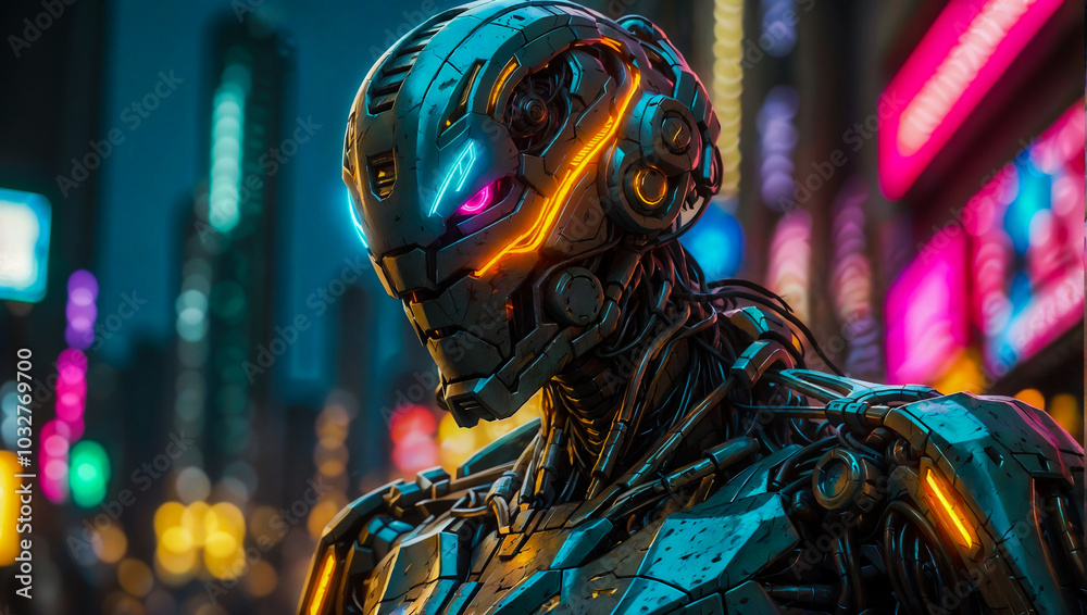 Obraz premium Robot Waiting On Stand By