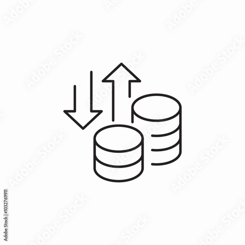 financial inflation icon sign vector