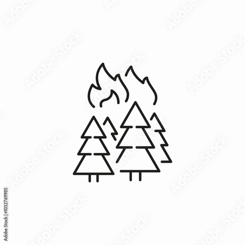 fire forest icon sign vector