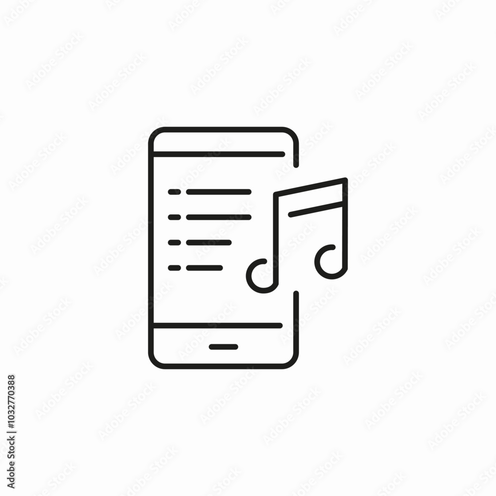 music lyrcs on phone icon sign vector music lyrcs on phone icon sign vector